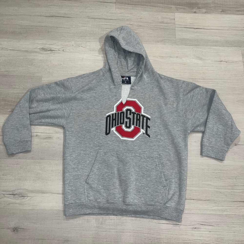 Gray J. America Ohio State V Cut Hoodie Youth XL